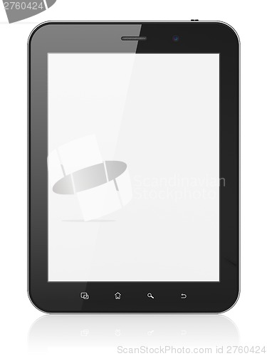 Image of Black abstract tablet computer (tablet pc) on white background,