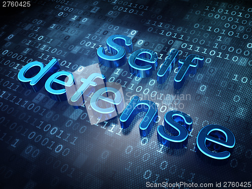 Image of Security concept: Blue Self Defense on digital background