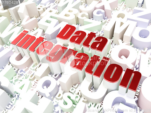 Image of Information concept: Data Integration on alphabet background