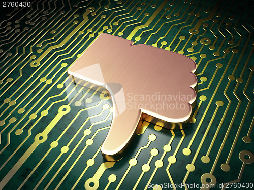 Image of Social network concept: Unlike on circuit board background