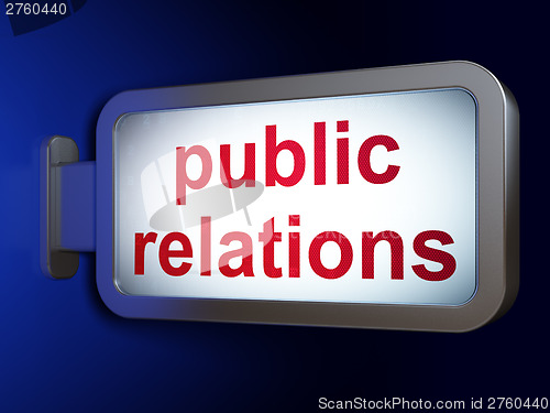 Image of Marketing concept: Public Relations on billboard background