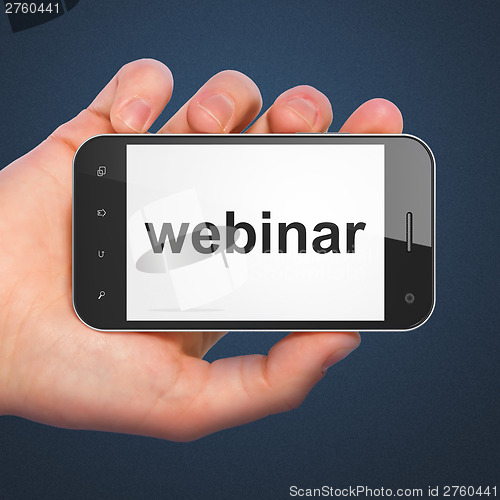 Image of Education concept: Webinar on smartphone