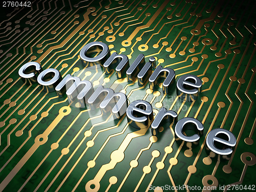 Image of Business concept: Online Commerce on circuit board background