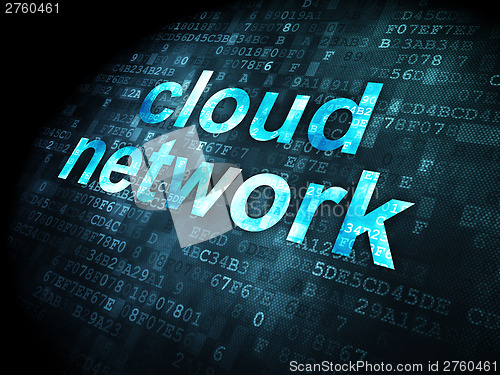 Image of Cloud computing concept: Cloud Network on digital background