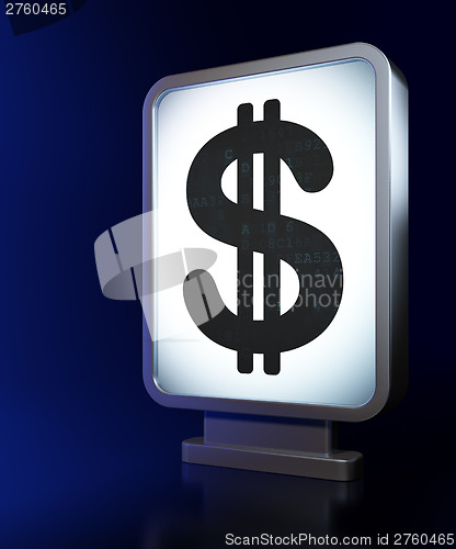Image of Currency concept: Dollar on billboard background