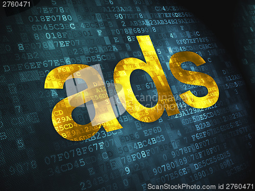 Image of Advertising concept: Ads on digital background