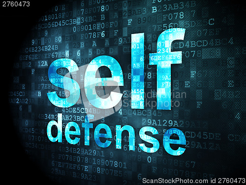 Image of Protection concept: Self Defense on digital background