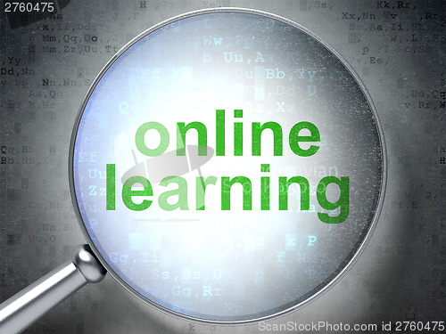 Image of Education concept: Online Learning with optical glass