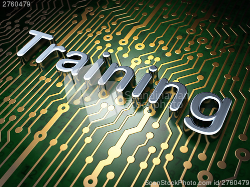 Image of Education concept: Training on circuit board background