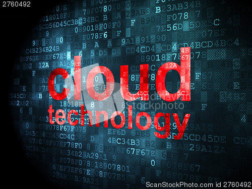 Image of Networking concept: Cloud Technology on digital background