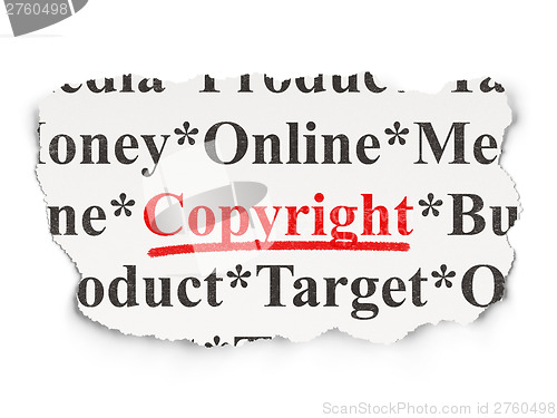 Image of Advertising concept: Copyright on Paper background