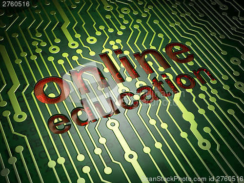 Image of Education concept: Online Education circuit board