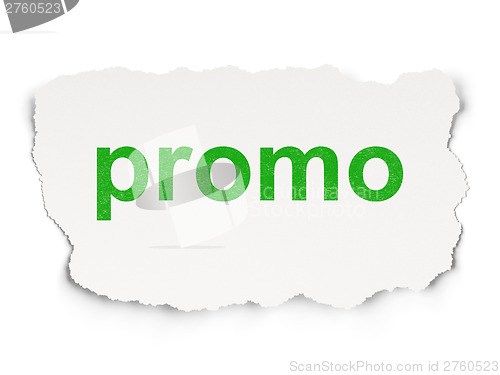 Image of Marketing concept: Promo on Paper background