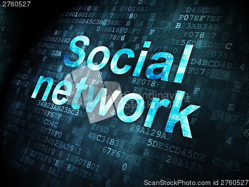 Image of Social network concept: Social Network on digital background