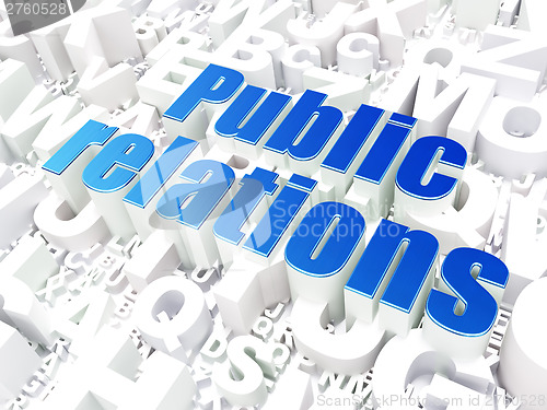 Image of Marketing concept: Public Relations on alphabet background