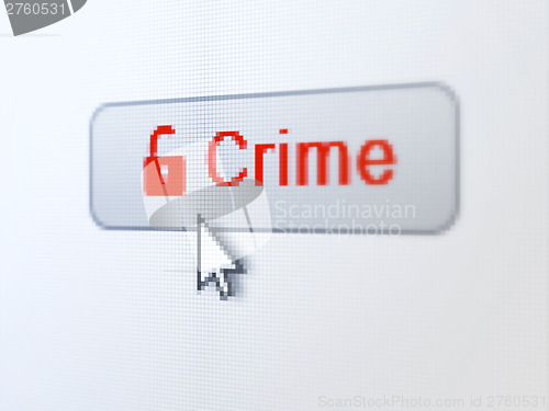 Image of Protection concept: Crime and Opened Padlock on digital button b