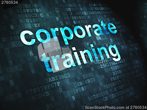 Image of Education concept: Corporate Training on digital background
