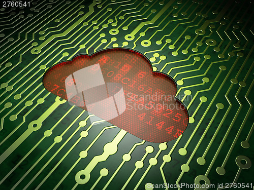 Image of Cloud computing concept: Cloud on circuit board background
