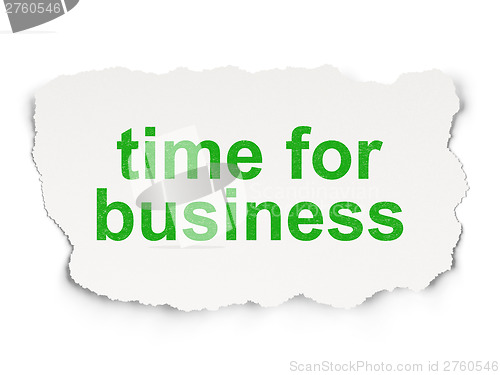 Image of Time concept: Time for Business on Paper background