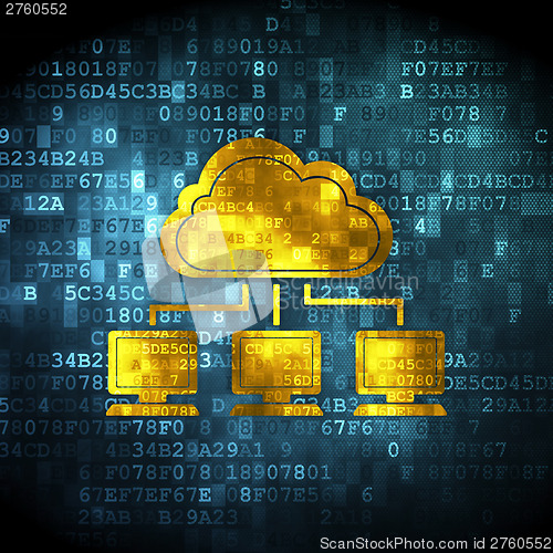 Image of Cloud technology concept: Cloud Network on digital background