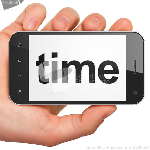 Image of Time concept: Time on smartphone