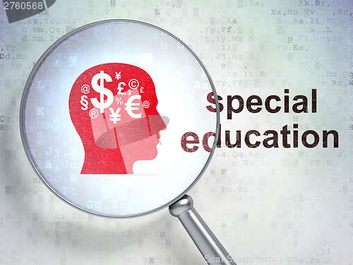 Image of Education concept: Finance Symbol and Special Education with opt