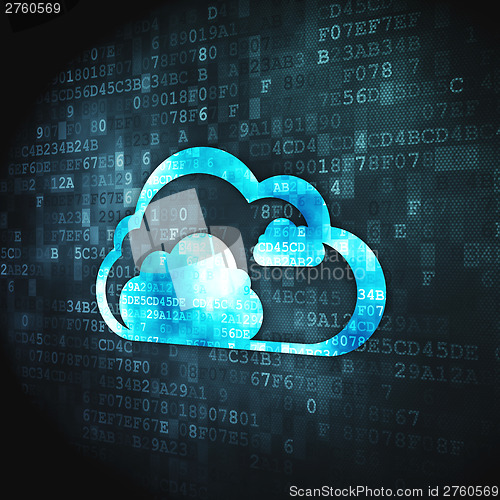 Image of Cloud technology concept: Cloud on digital background