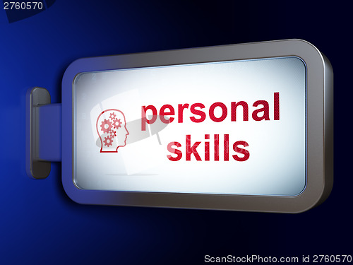 Image of Education concept: Personal Skills and Head With Gears on billbo