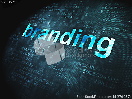 Image of Advertising concept: Branding on digital background