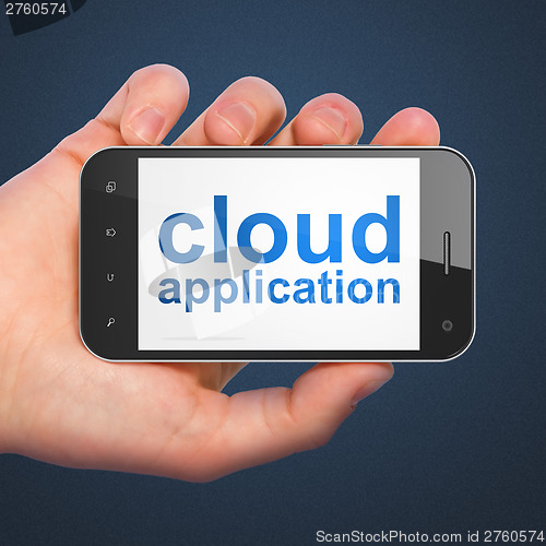 Image of Networking concept: Cloud Application on smartphone