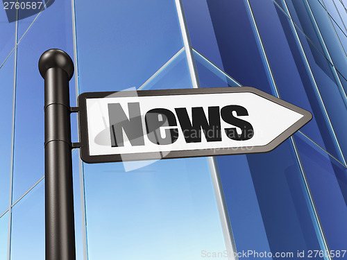 Image of News concept: News on Building background