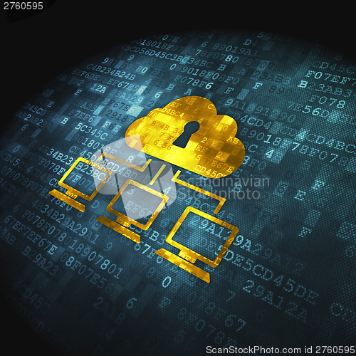 Image of Cloud technology concept: Cloud Network on digital