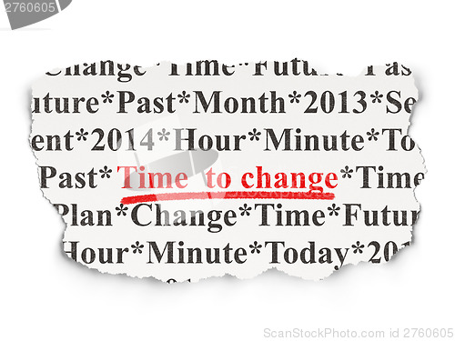Image of Time concept: Time to Change on Paper background