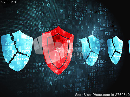 Image of Protection concept: Shield on digital background