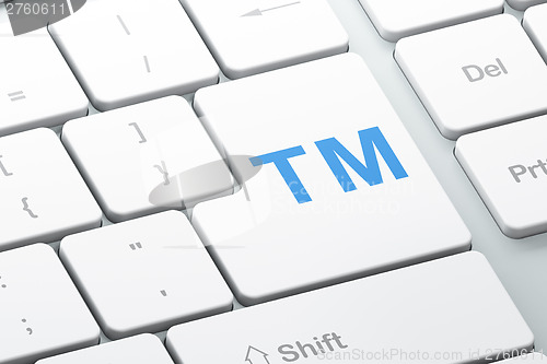 Image of Law concept: Trademark on computer keyboard background