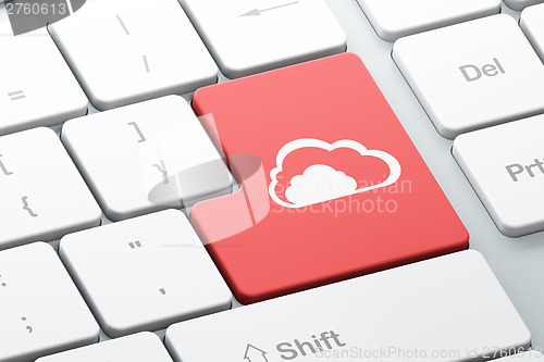 Image of Cloud computing concept: Cloud on computer keyboard background