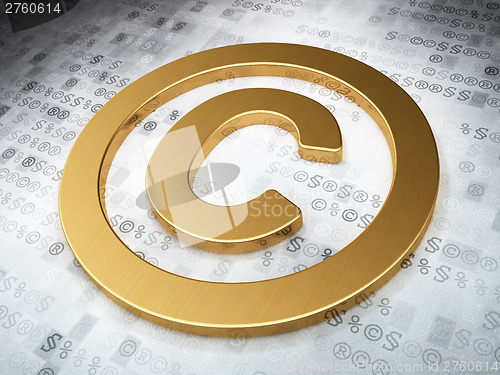 Image of Law concept: Golden Copyright on digital background