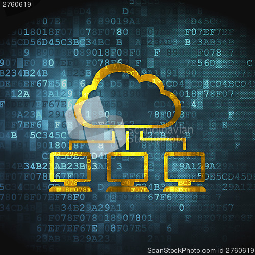 Image of Cloud computing concept: Cloud Network on digital background