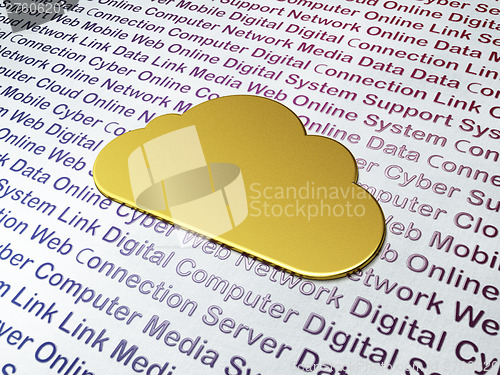 Image of Golden Cloud on Digital Technology background