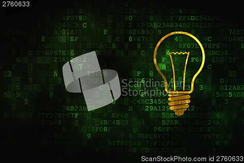 Image of Business concept: Light Bulb on digital background