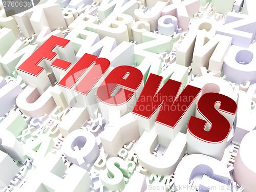 Image of News concept: E-news on alphabet background