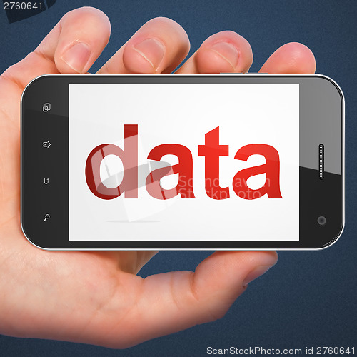 Image of Data concept: Data on smartphone