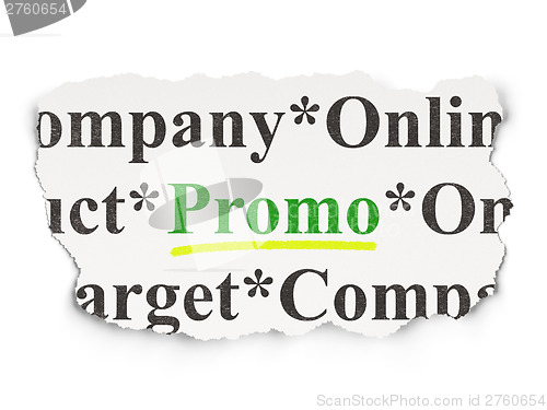 Image of Advertising concept: Promo on Paper background