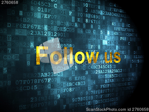 Image of Social media concept: Follow us on digital background