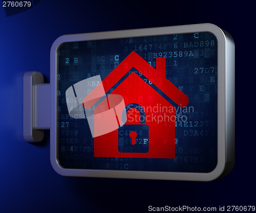 Image of Privacy concept: Home on billboard background