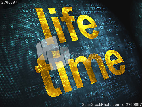 Image of Timeline concept: Life Time on digital background