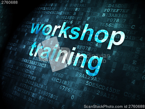 Image of Education concept: Workshop Training on digital background