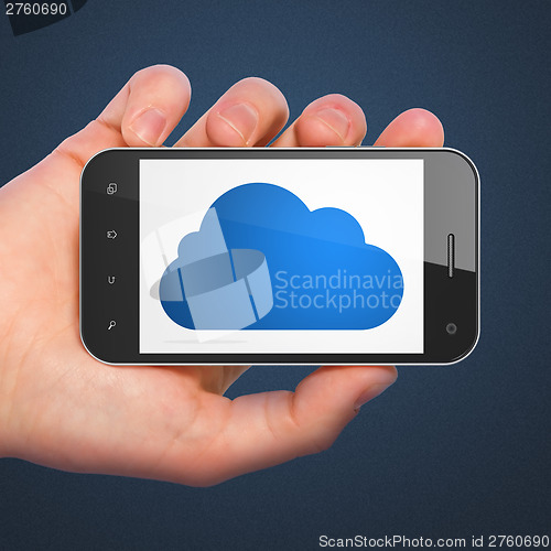 Image of Cloud technology concept: Cloud on smartphone