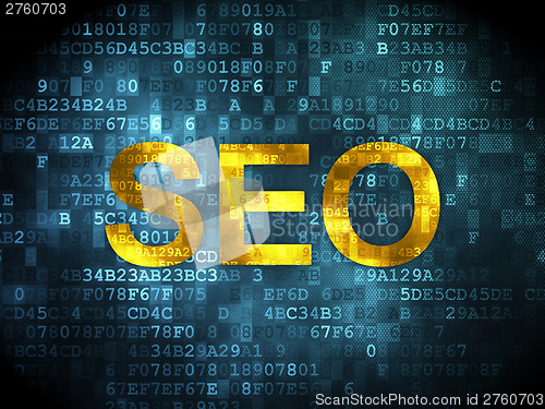 Image of SEO web design concept: SEO on digital background
