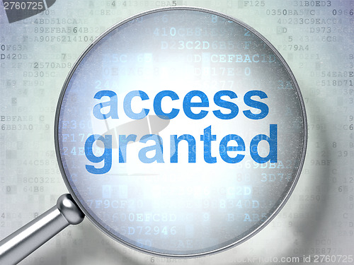 Image of Safety concept: Access Granted with optical glass